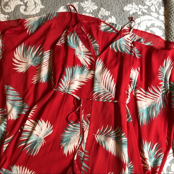 SOLD***TROPICAL RED & WHITE MAXI DRESS - Picture 7 of 12